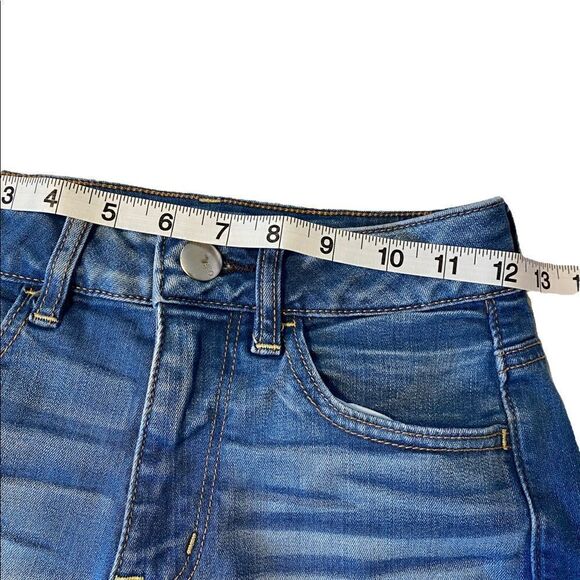 American Eagle Hi Rise Shortie Jean Shorts Womens 00 Medium Wash Summer AU0309 - Picture 6 of 6